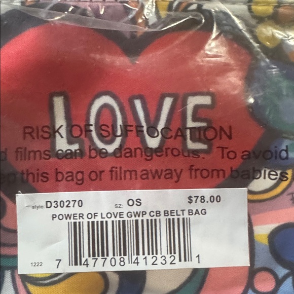 Brand New!! Brighton Multicolor Love Print Cosmetic Bag
